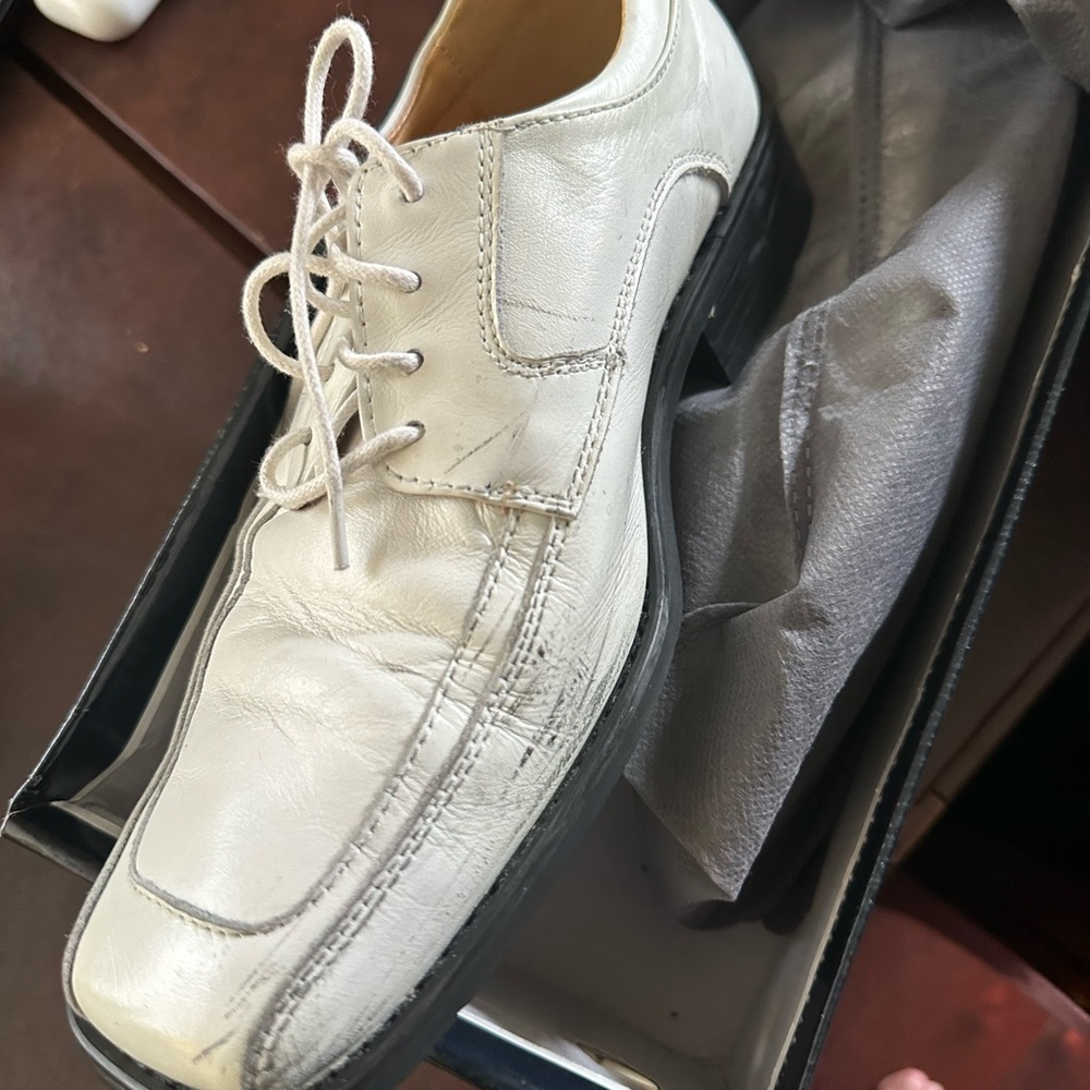 White dress shoes worn once
